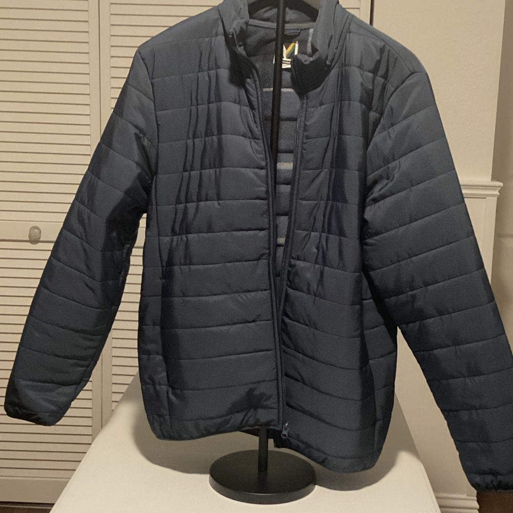 Voyager Men's Polar Fleece Lined Puffer Jacket, BLUE, M